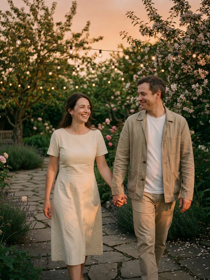Clara und Henrik im Garten